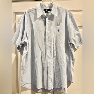 Ralph Lauren Men's Slim Fit Untucked Seersucker Button Down Shirt - X-LARGE